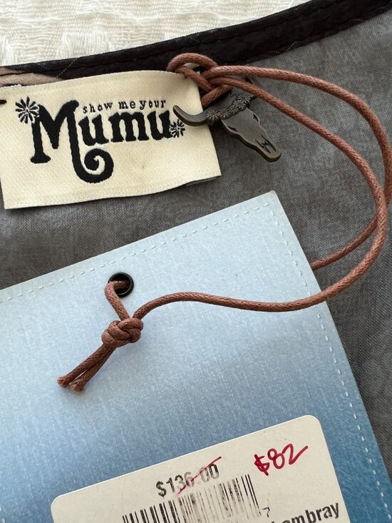 NWT "Show Me Your Mumu" - Crop Top - Black Sheer White Crane - Size Small - Picture 12 of 12